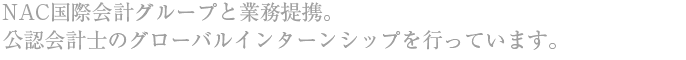 公認会計士のグローバルインターンシップを行っています。